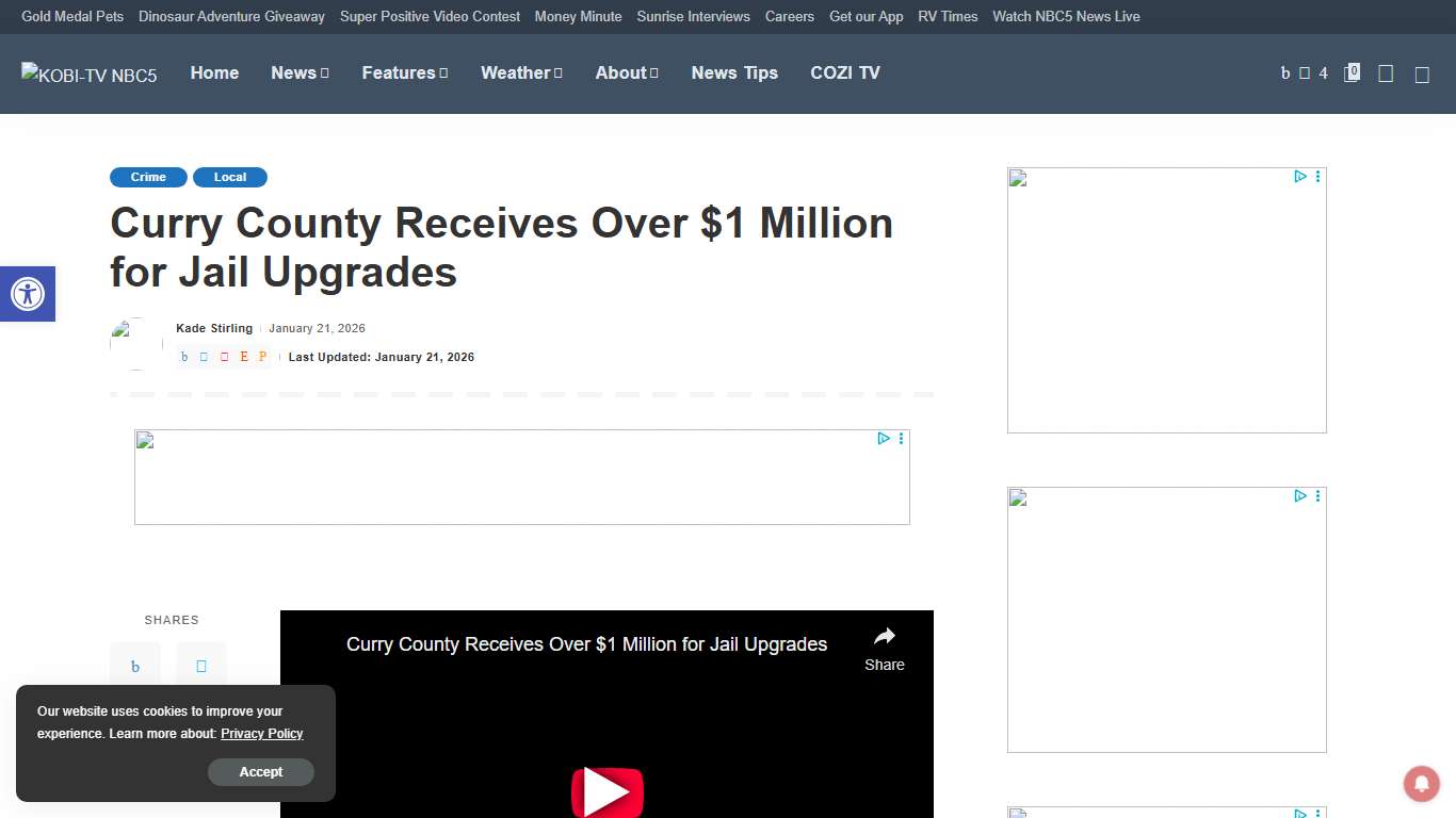 Curry County Receives Over $1 Million for Jail Upgrades - KOBI-TV NBC5 / KOTI-TV NBC2